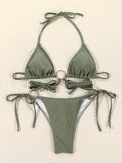 Sexy Triangle Double-Sided Bikini Set