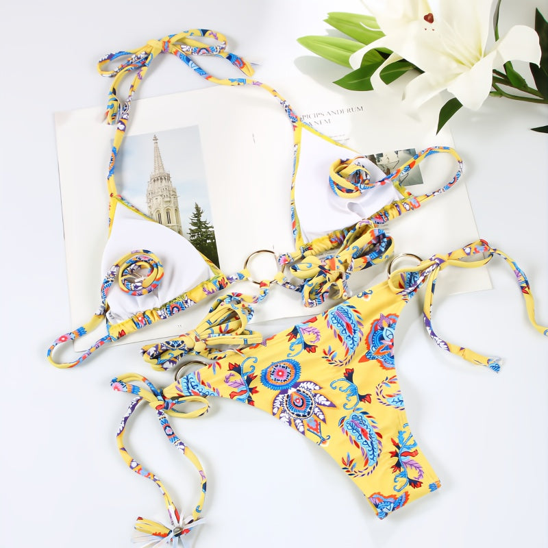 Sexy Triangle Double-Sided Bikini Set