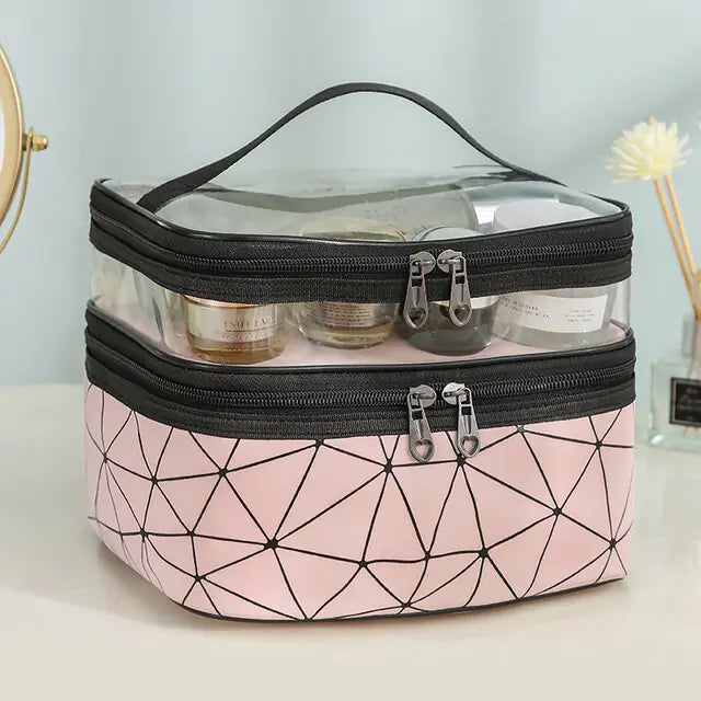 Multifunction Double Transparent Cosmetic Bag