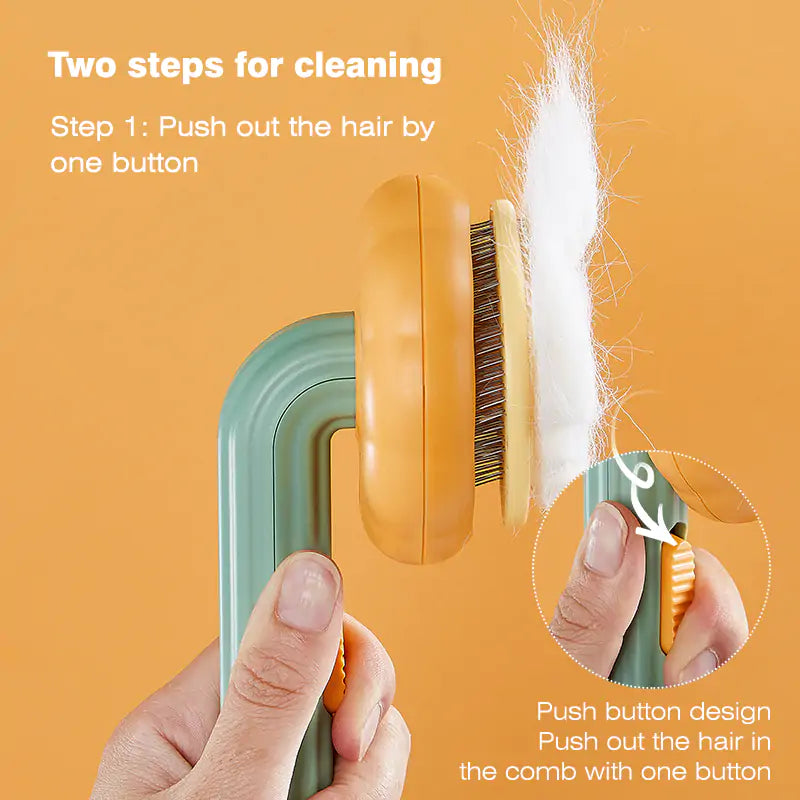 Pumpkin Pet Brush, Self Cleaning Slicker Brush